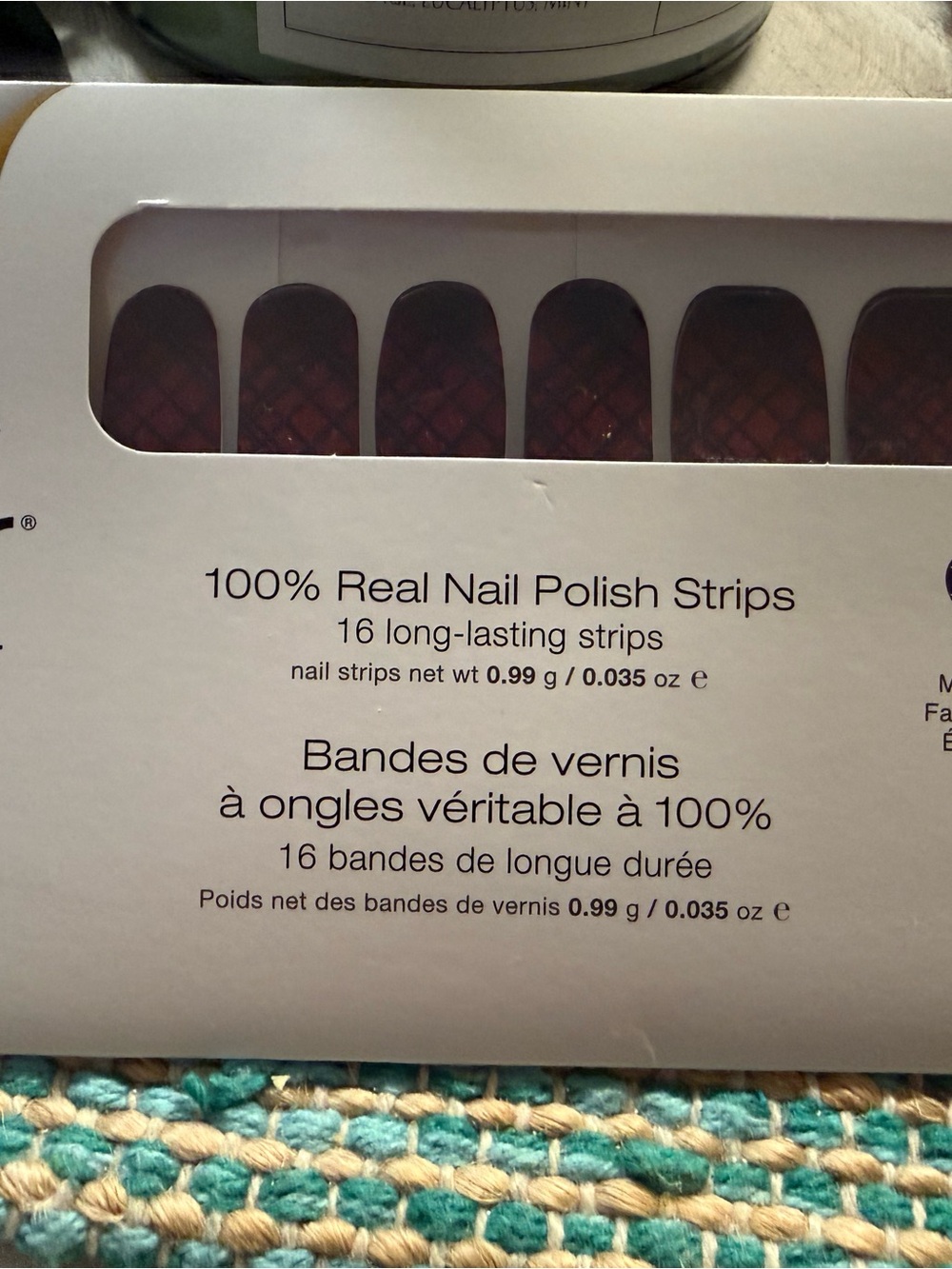 🎃🍁Burgundy Patterned Nail Polish Strips - 16 Pack